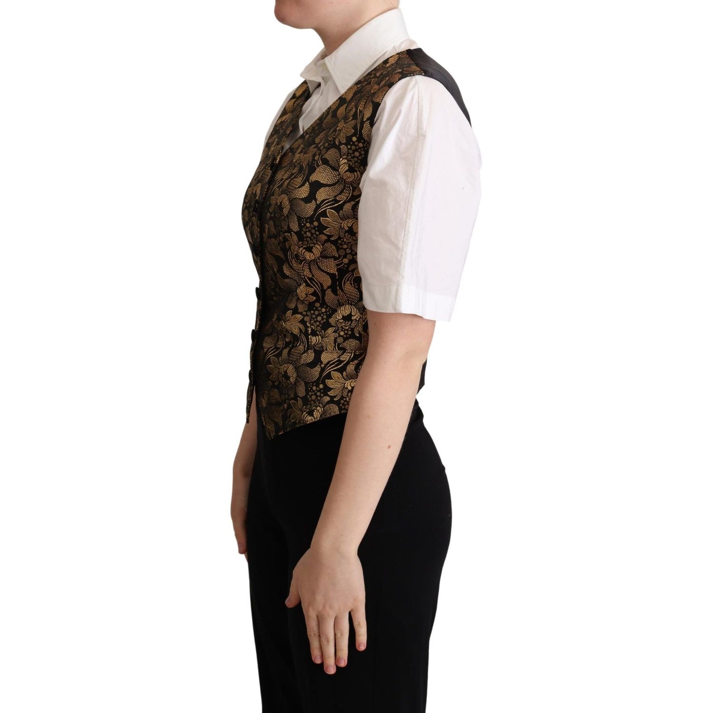 Elegant Black Jacquard Waistcoat