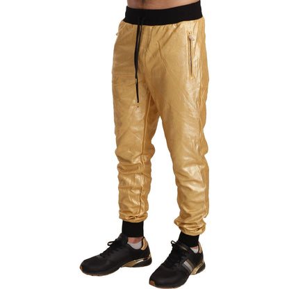Dolce & Gabbana Gold Pig Of The Year Cotton Trousers Pants