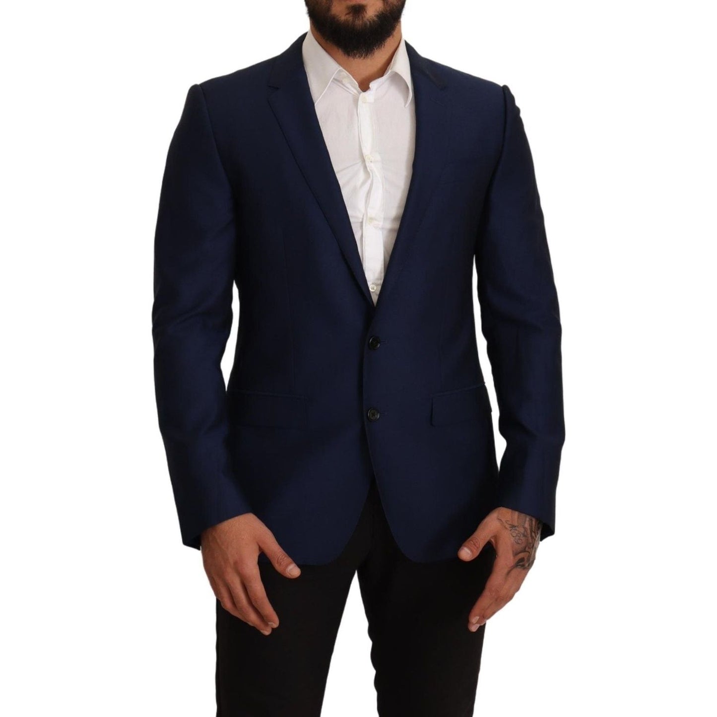 Navy Blue Virgin Wool Martini Blazer