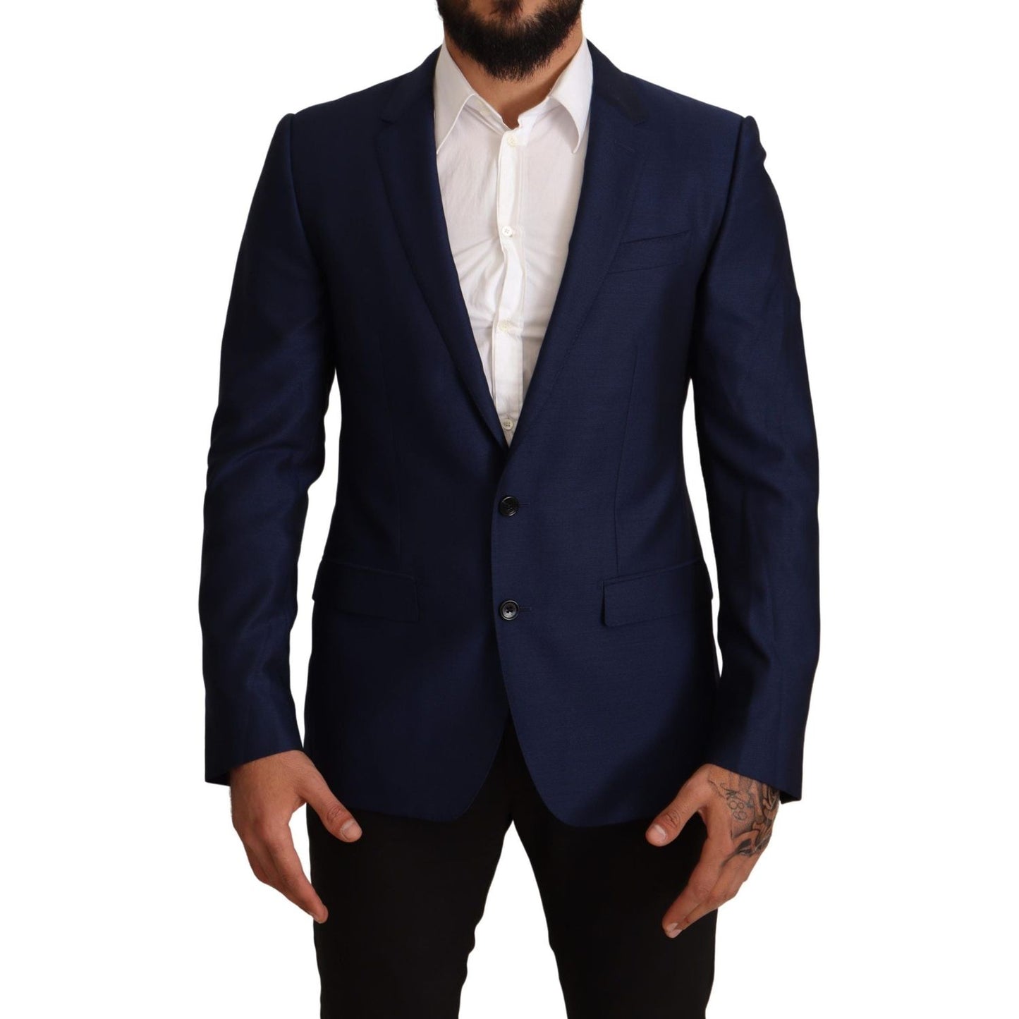 Navy Blue Virgin Wool Martini Blazer