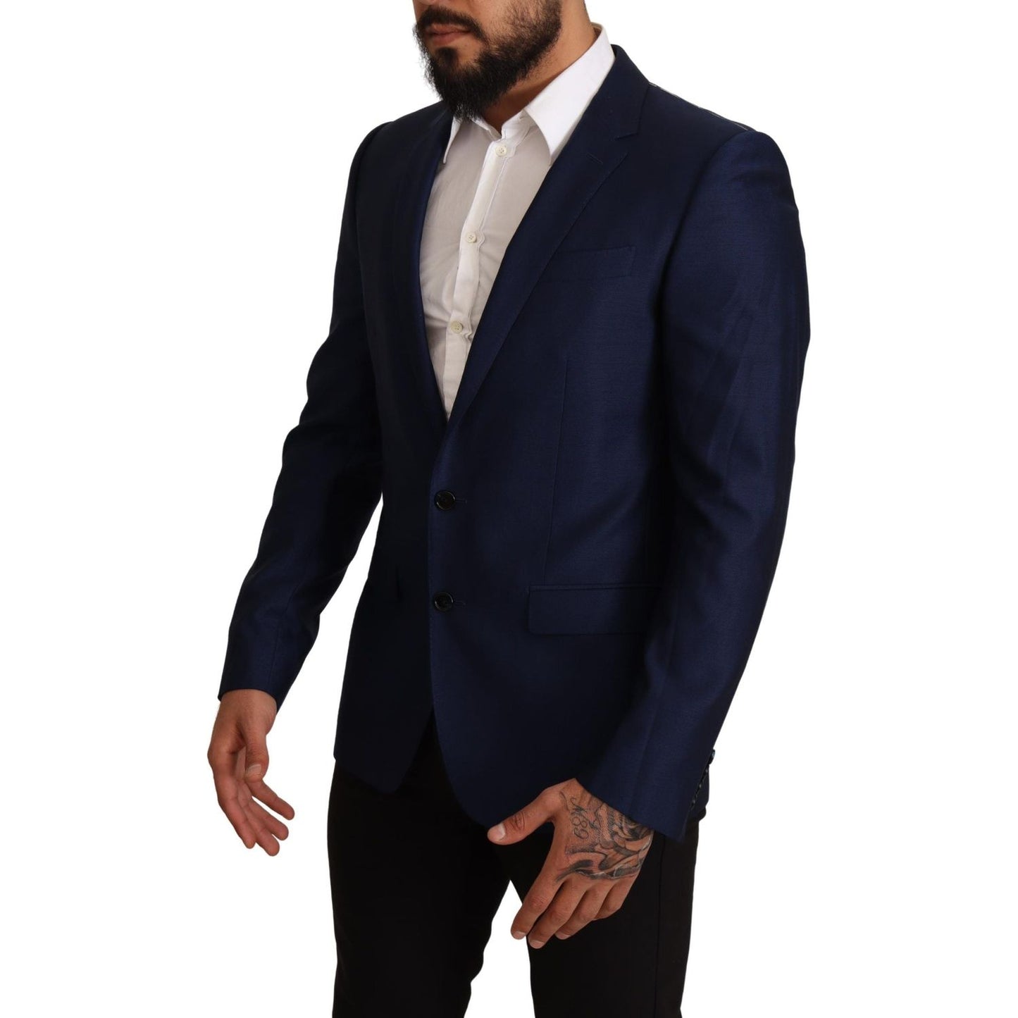 Navy Blue Virgin Wool Martini Blazer