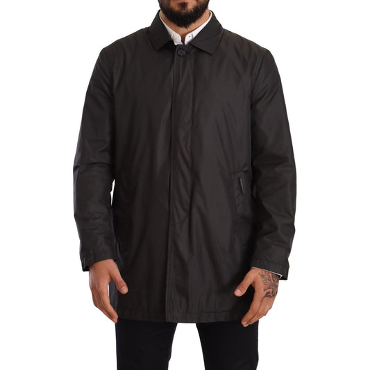 Elegant Black Trench Coat for Sophisticated Men