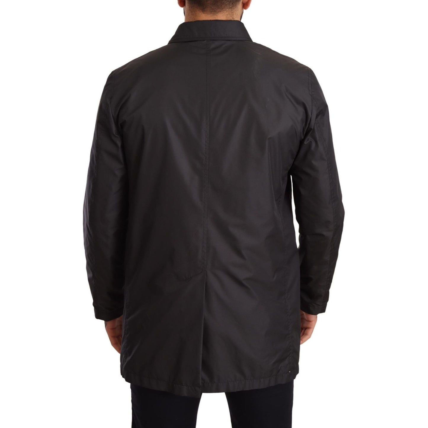 Elegant Black Trench Coat for Sophisticated Men