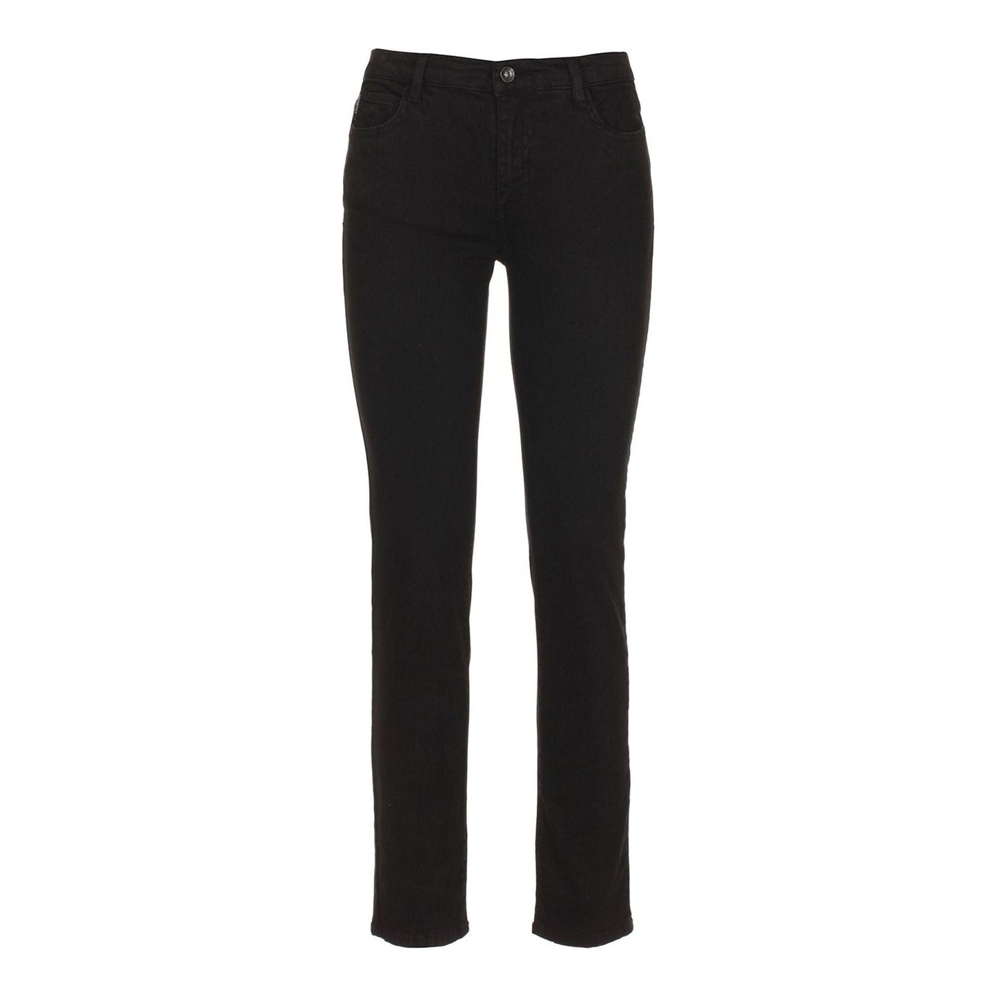 Chic Black Cotton Blend Trousers