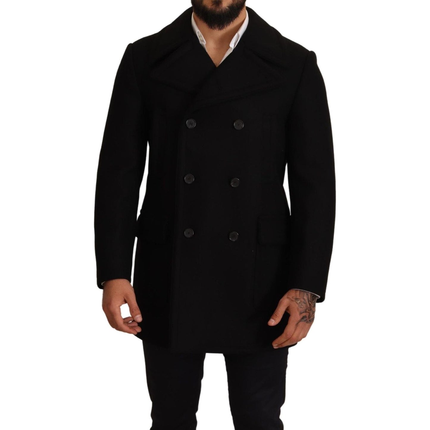 Dolce & Gabbana Elegant Black Double Breasted Trench Coat Dolce & Gabbana