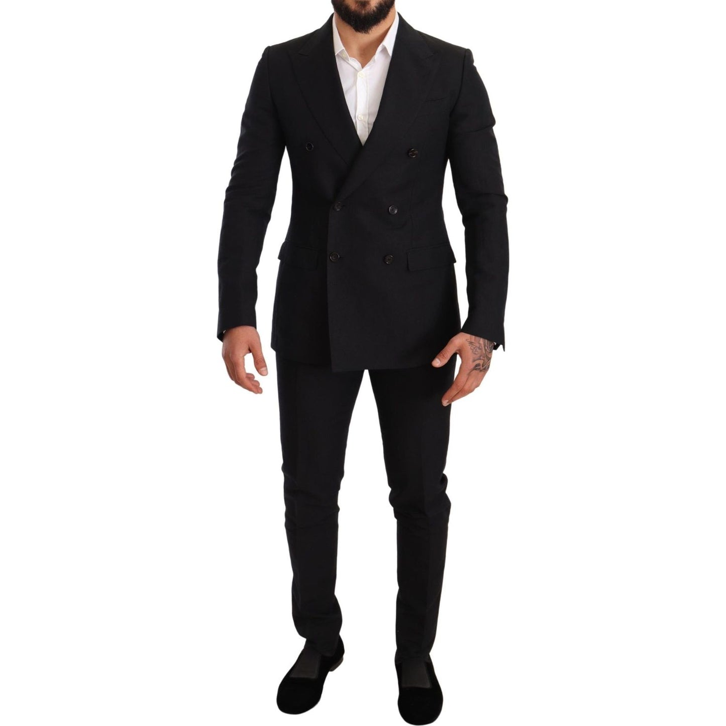 Elegant Black Two-Piece Wool Suit