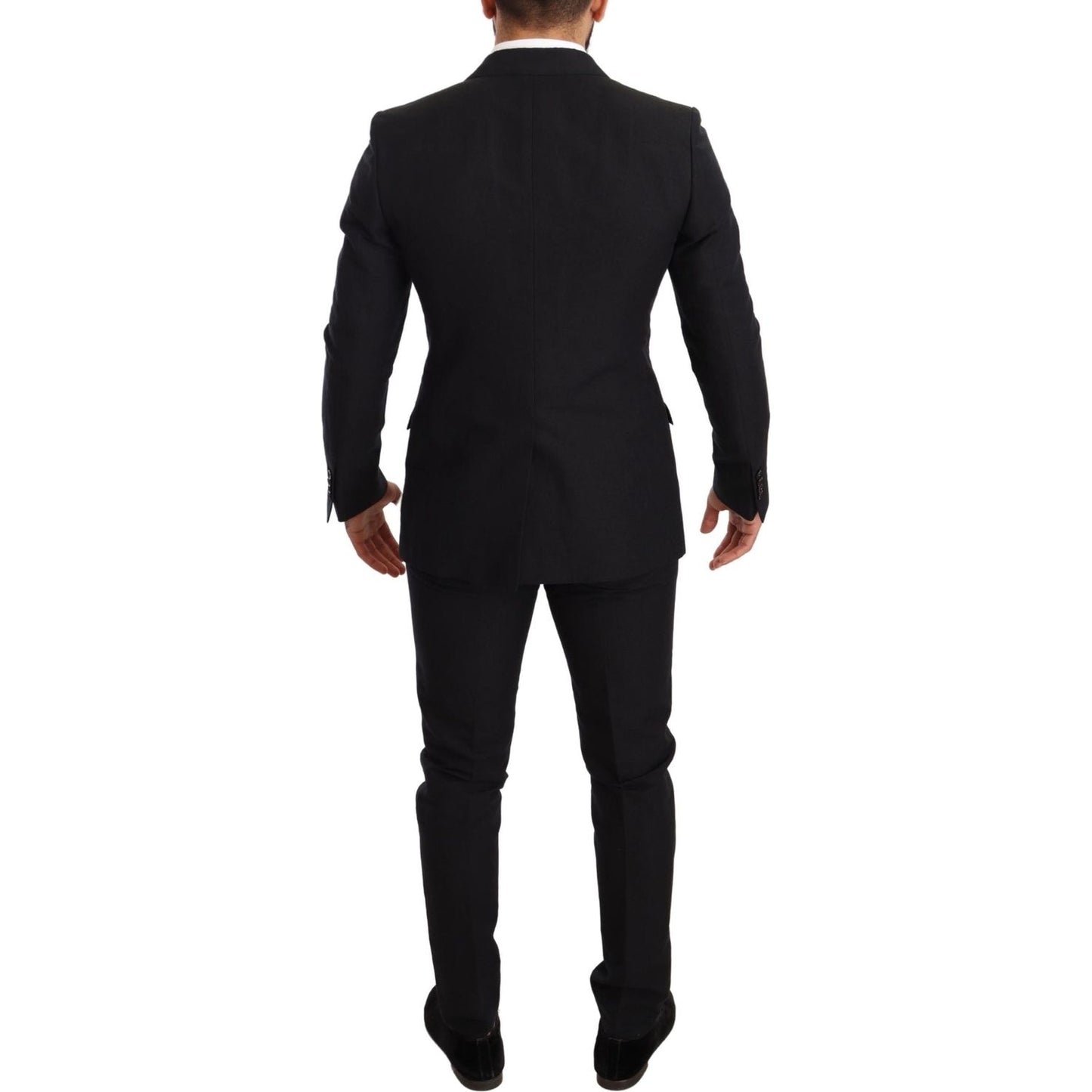 Elegant Black Two-Piece Wool Suit