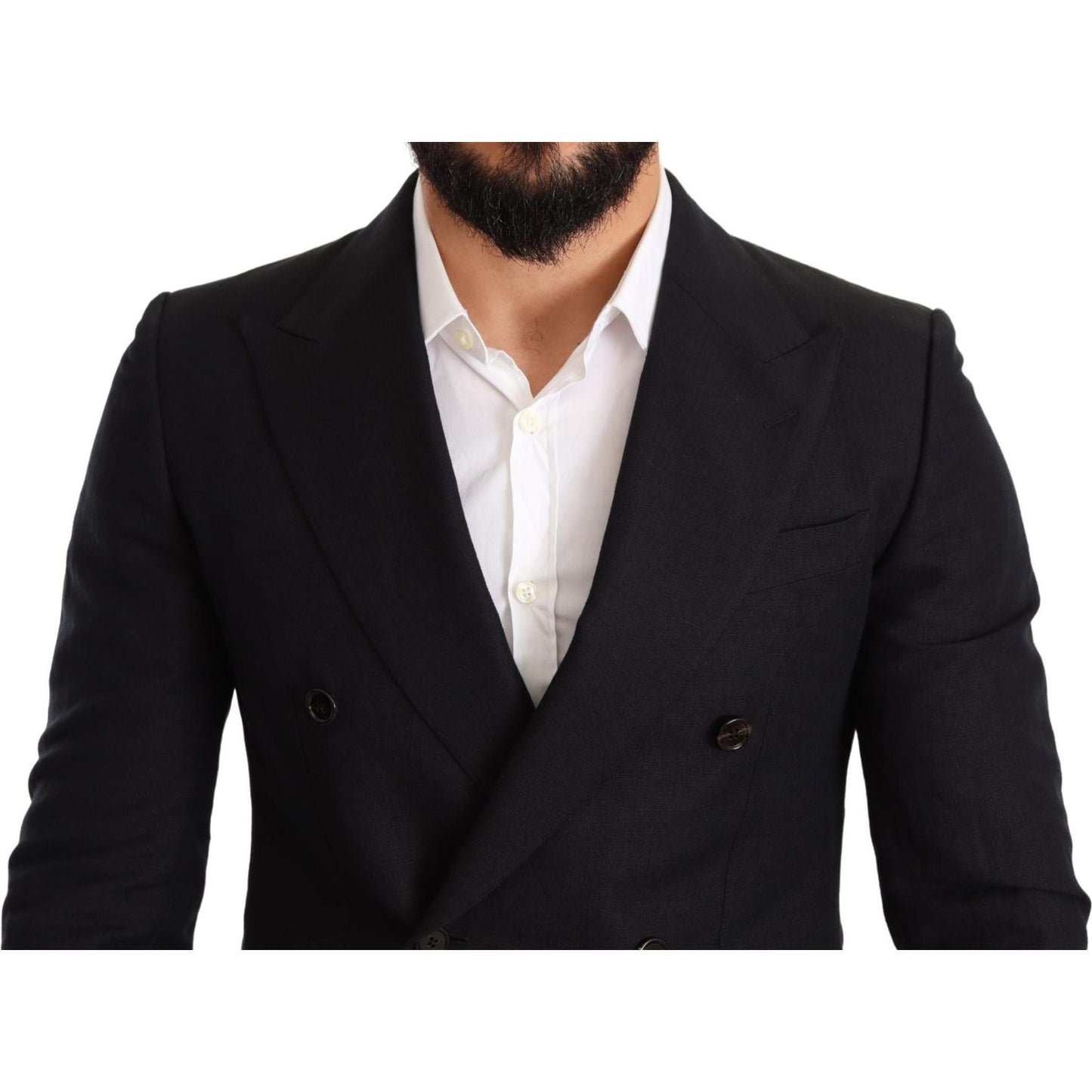 Elegant Black Two-Piece Wool Suit