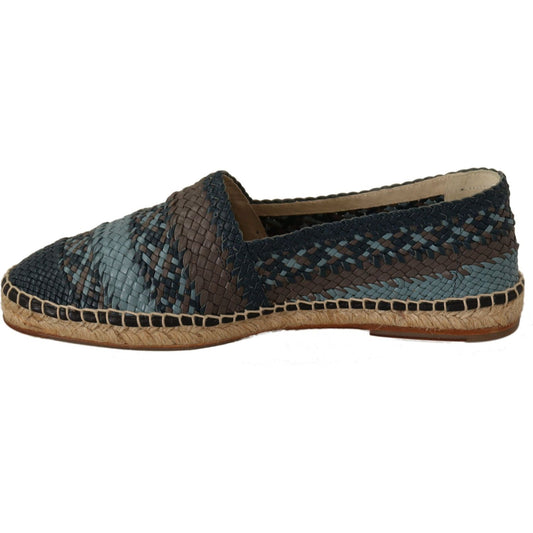 Elegant Woven Leather Espadrilles