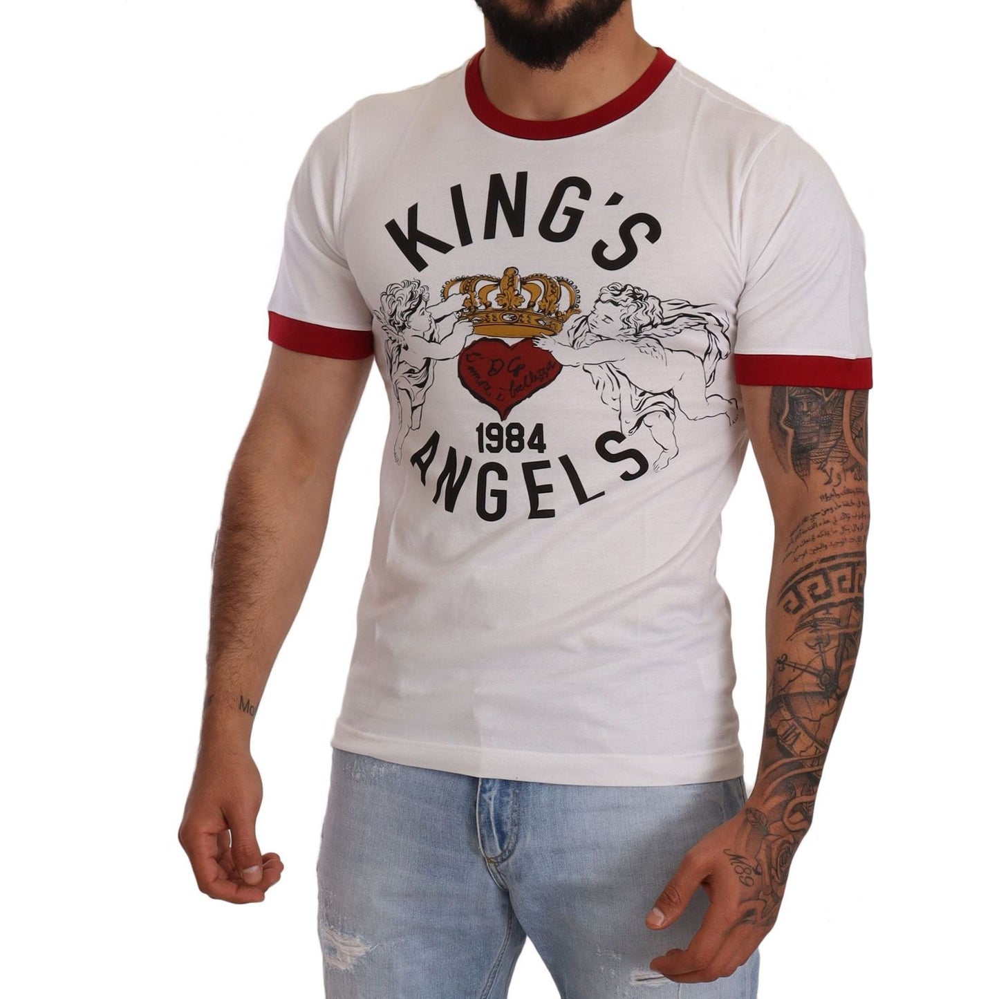 Exquisite Angelic Motif Cotton T-Shirt