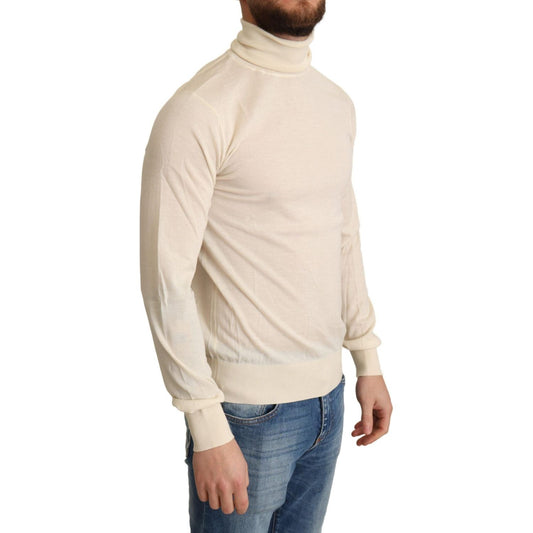 Cream Cashmere Turtleneck Sweater