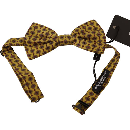 Elegant Yellow Silk Bow Tie