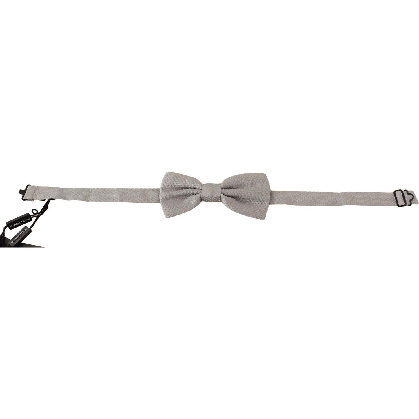 Elegant Silver Silk Bow Tie