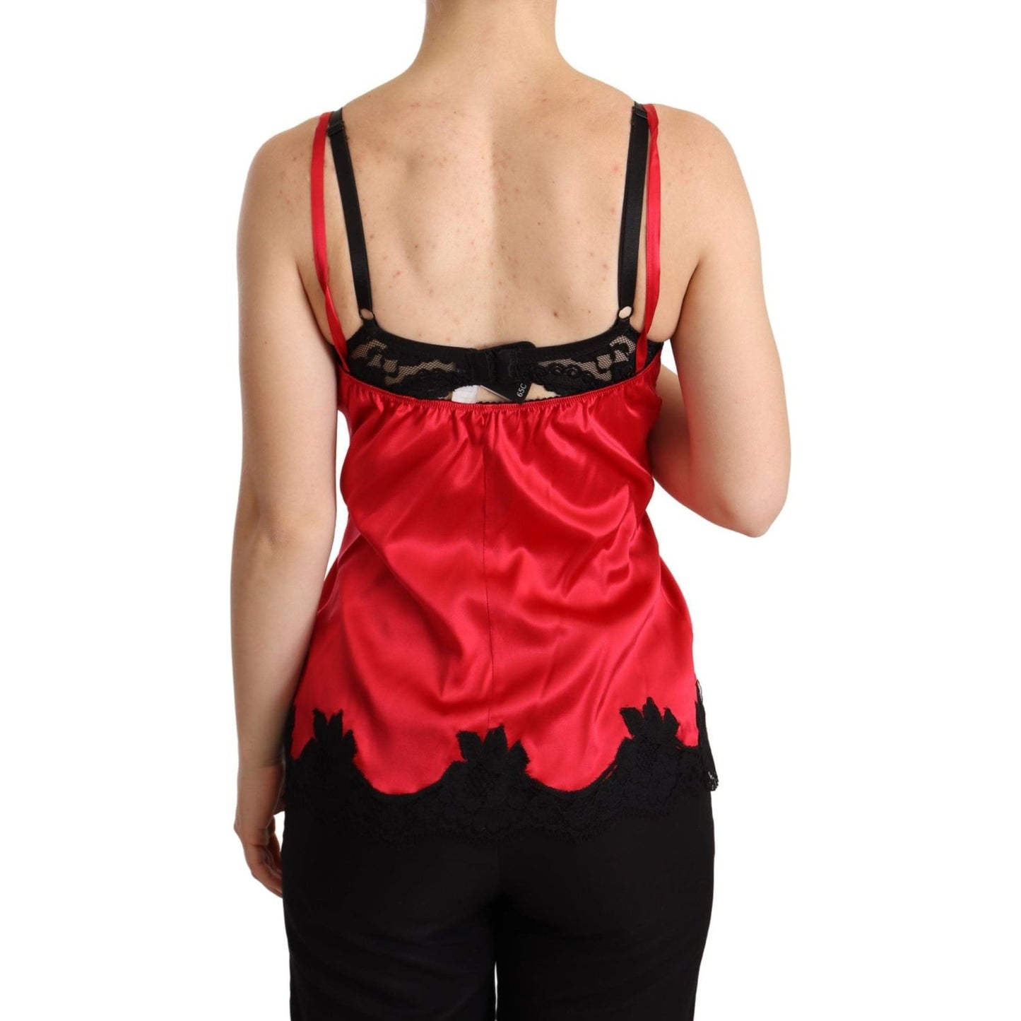 Enchanting Red Silk Blend Lace Camisole