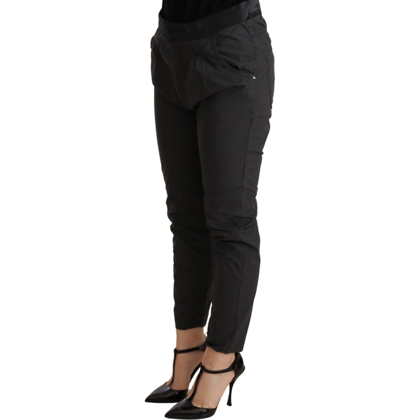 Elegant Mid Waist Slim Fit Skinny Pants