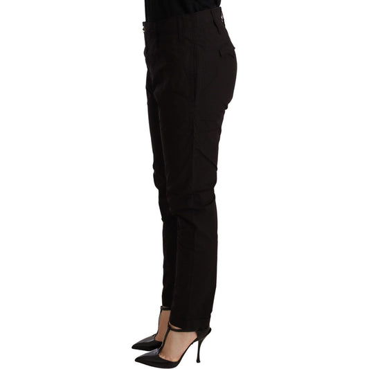 Elegant Black Baggy Cotton Pants