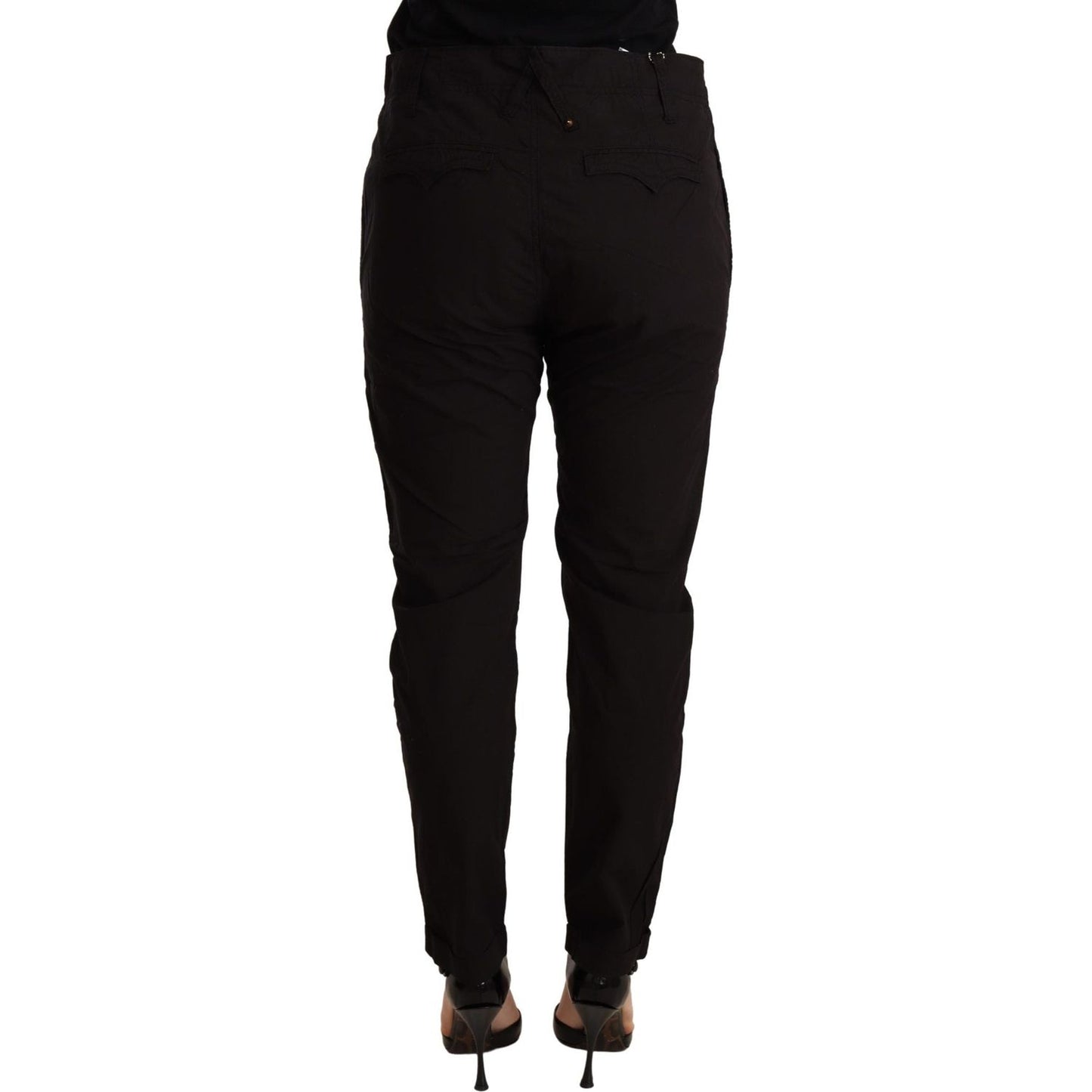 Elegant Black Baggy Cotton Pants