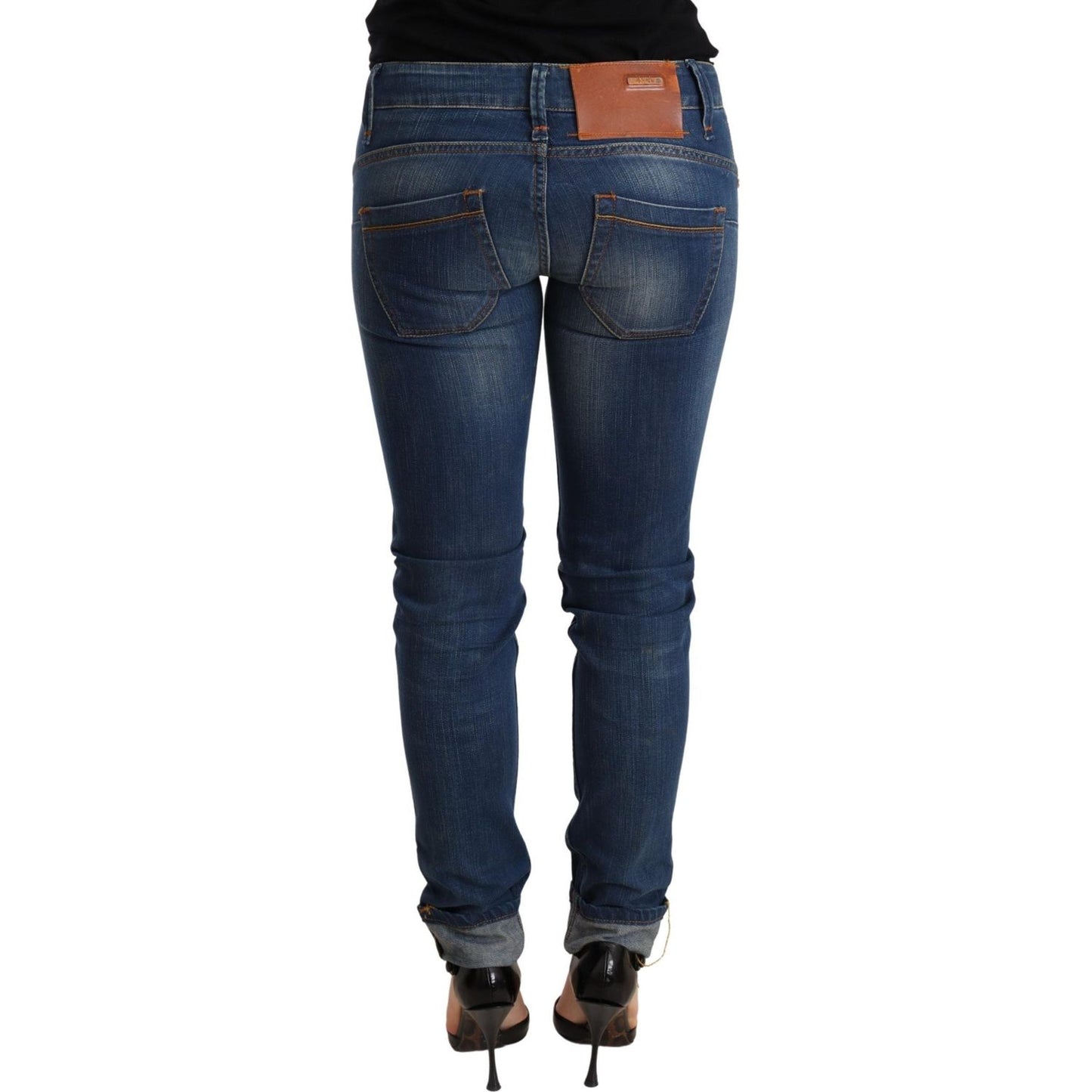 Chic Blue Washed Push-Up Skinny Jeans