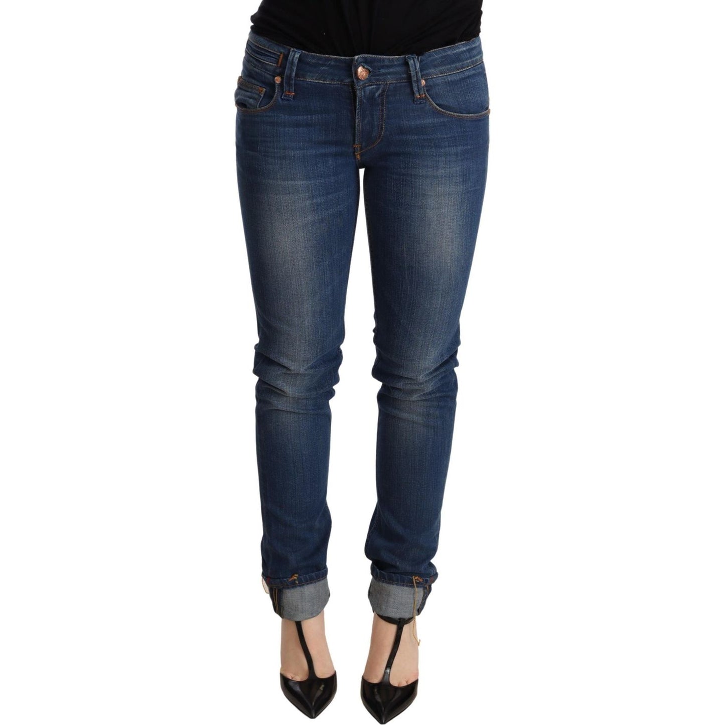 Chic Blue Washed Push-Up Skinny Jeans