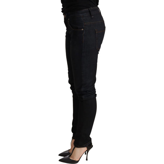 Chic Blue Washed Skinny Low Waist Jeans