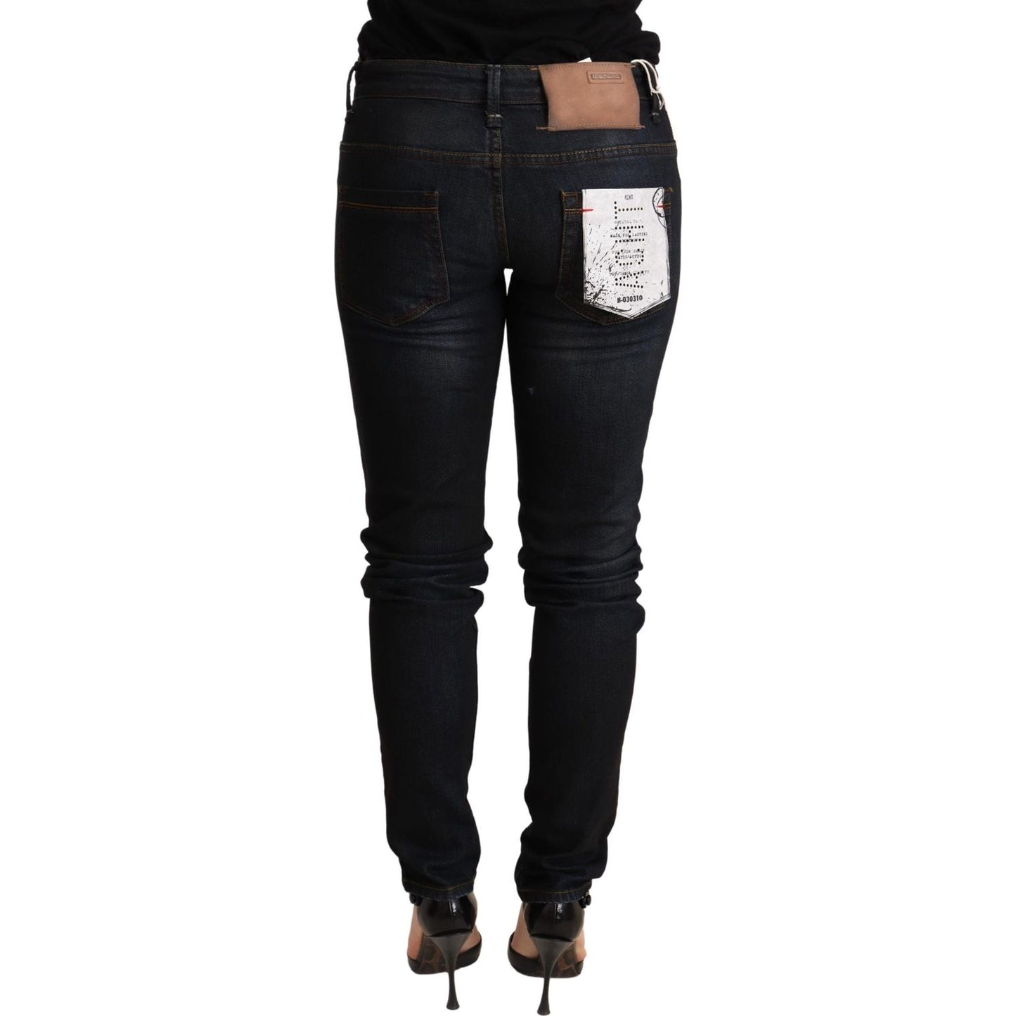 Chic Blue Washed Skinny Low Waist Jeans