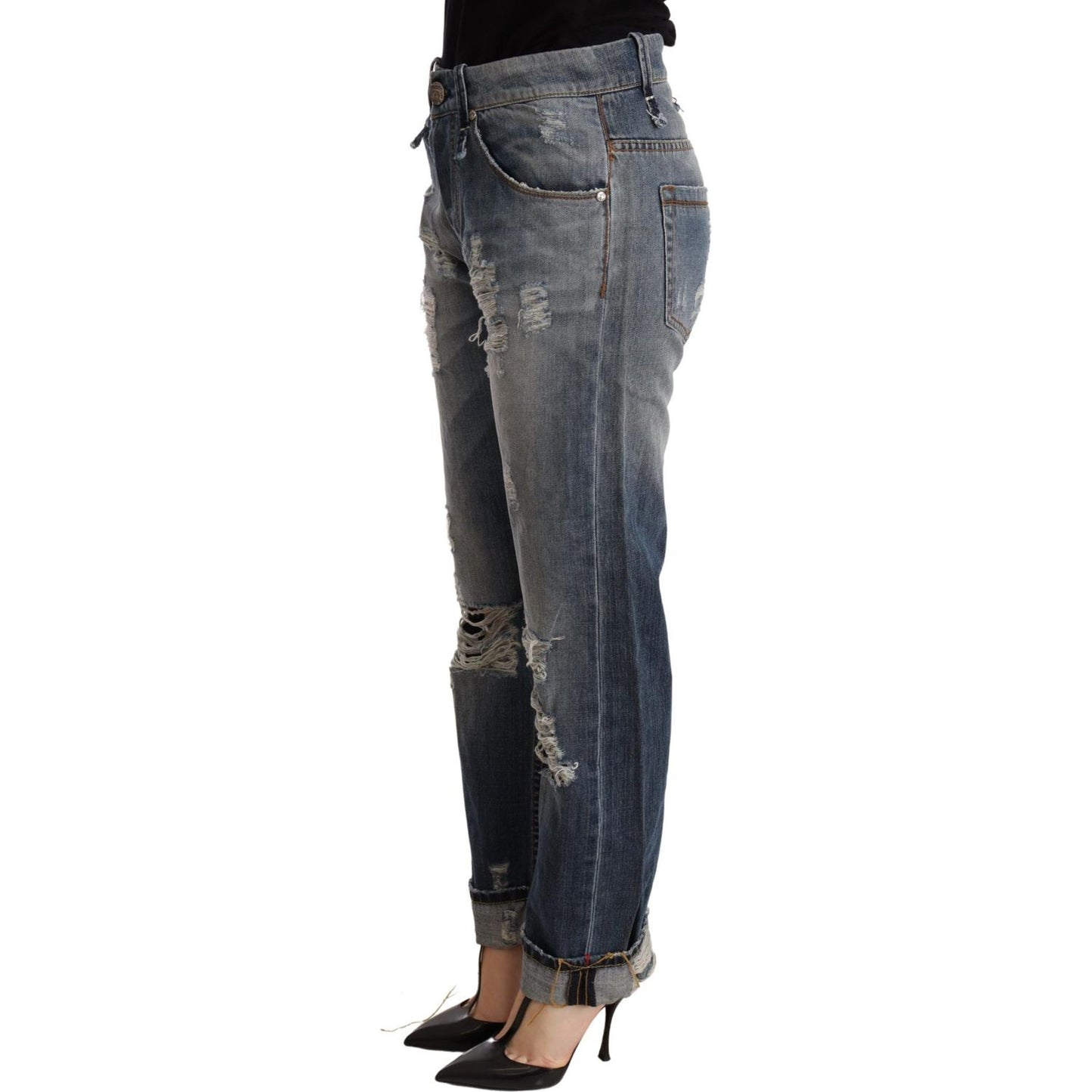 Authentic Mid Waist Baggy Denim Jeans