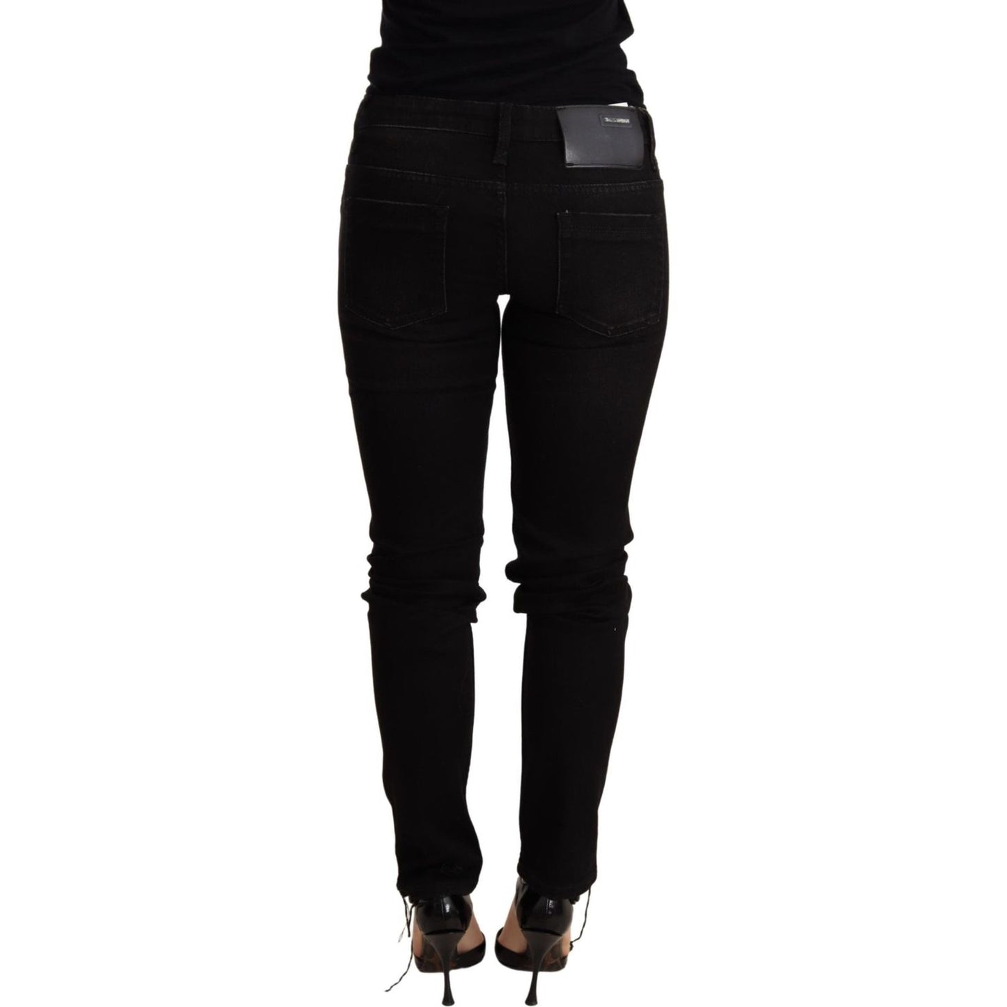 Elegant Slim Fit Black Denim