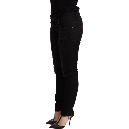 Chic Black Low Waist Skinny Denim