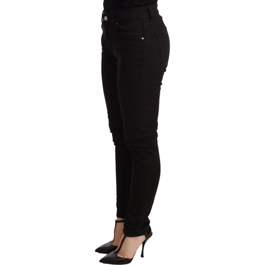 Elegant Slim-Fit Black Denim Jeans