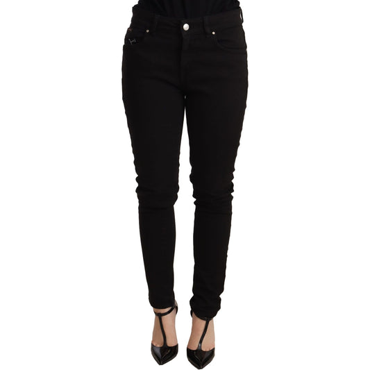 Elegant Slim-Fit Black Denim Jeans