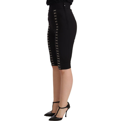 Dolce & Gabbana Black Wool Stretch Slim Fit High Waist Shorts Shorts