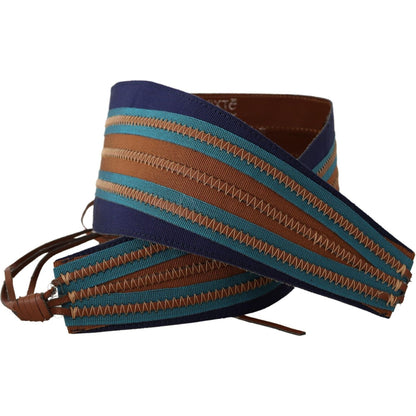 Exte Brown Leather Wide Waistband Tie Fastening Belt WOMAN BELTS