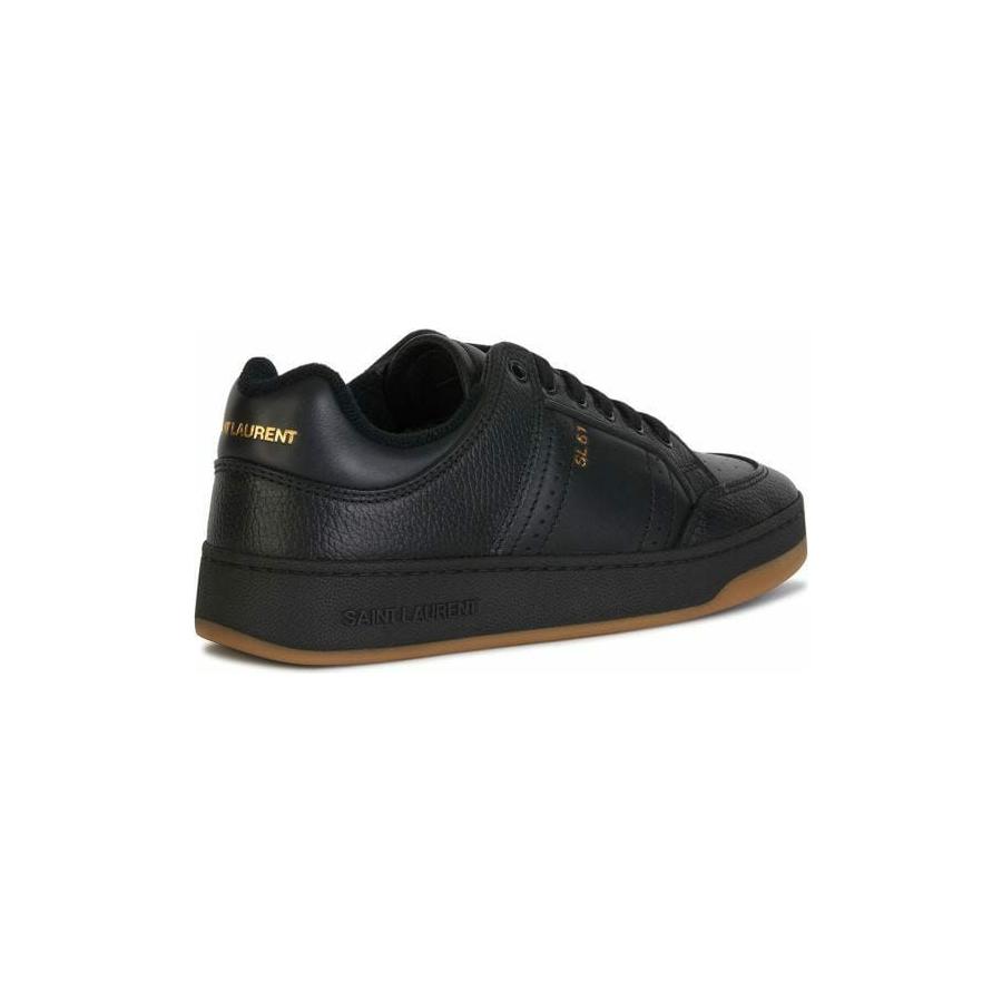 Saint Laurent Black Calf Leather Low Top Sneakers MAN SNEAKERS