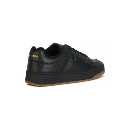 Saint Laurent Black Calf Leather Low Top Sneakers MAN SNEAKERS