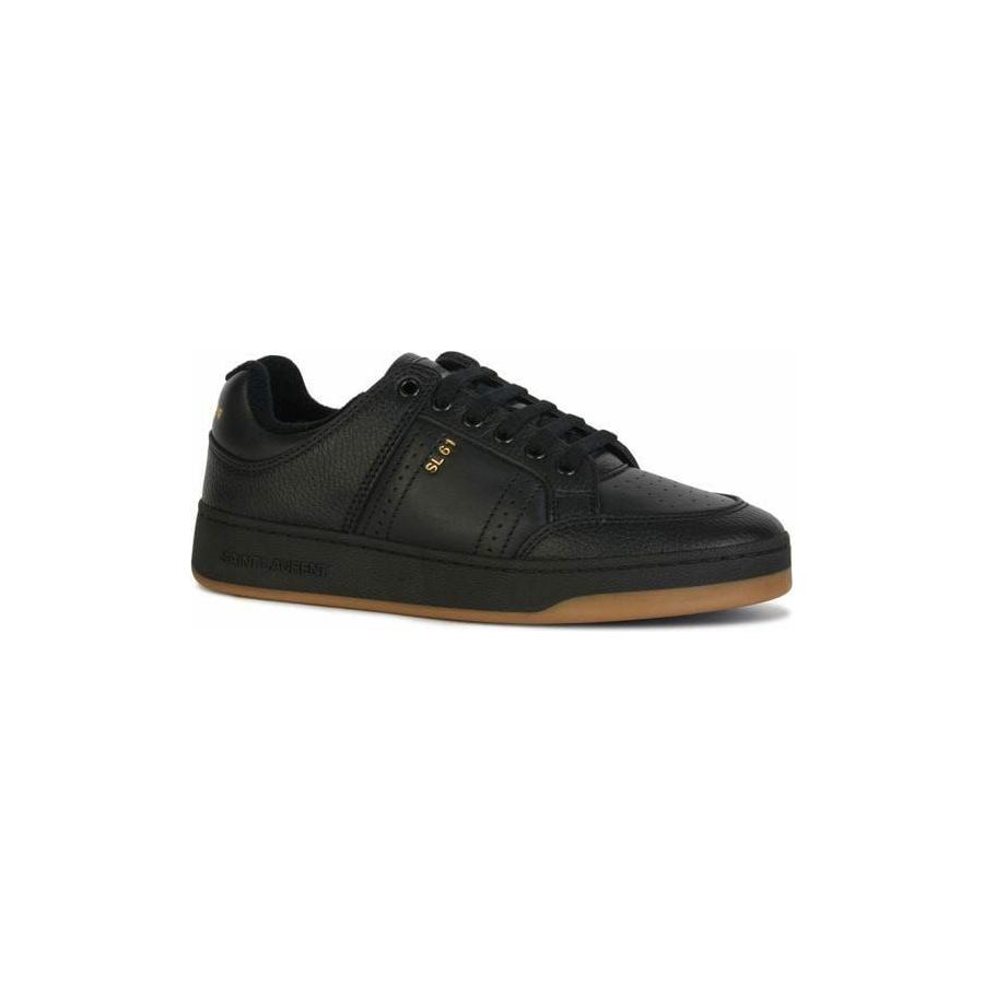 Saint Laurent Black Calf Leather Low Top Sneakers MAN SNEAKERS