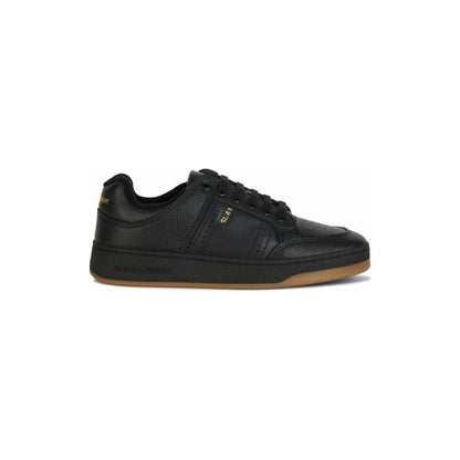 Saint Laurent Black Calf Leather Low Top Sneakers MAN SNEAKERS