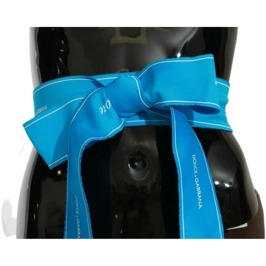 Elegant Bow Snap Blue Waist Belt