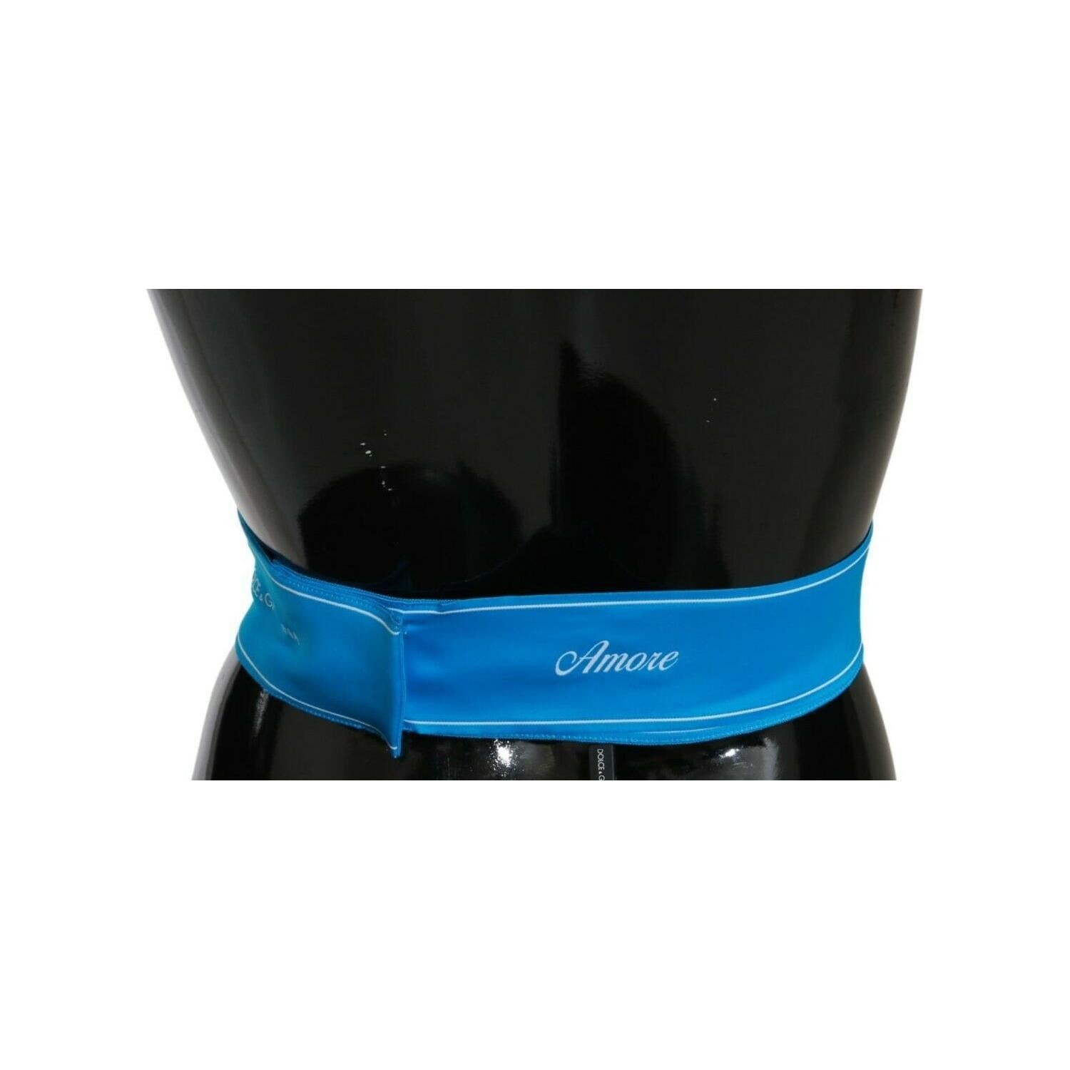 حزام خصر أزرق أنيق من دولتشي آند غابانا مع فيونكة