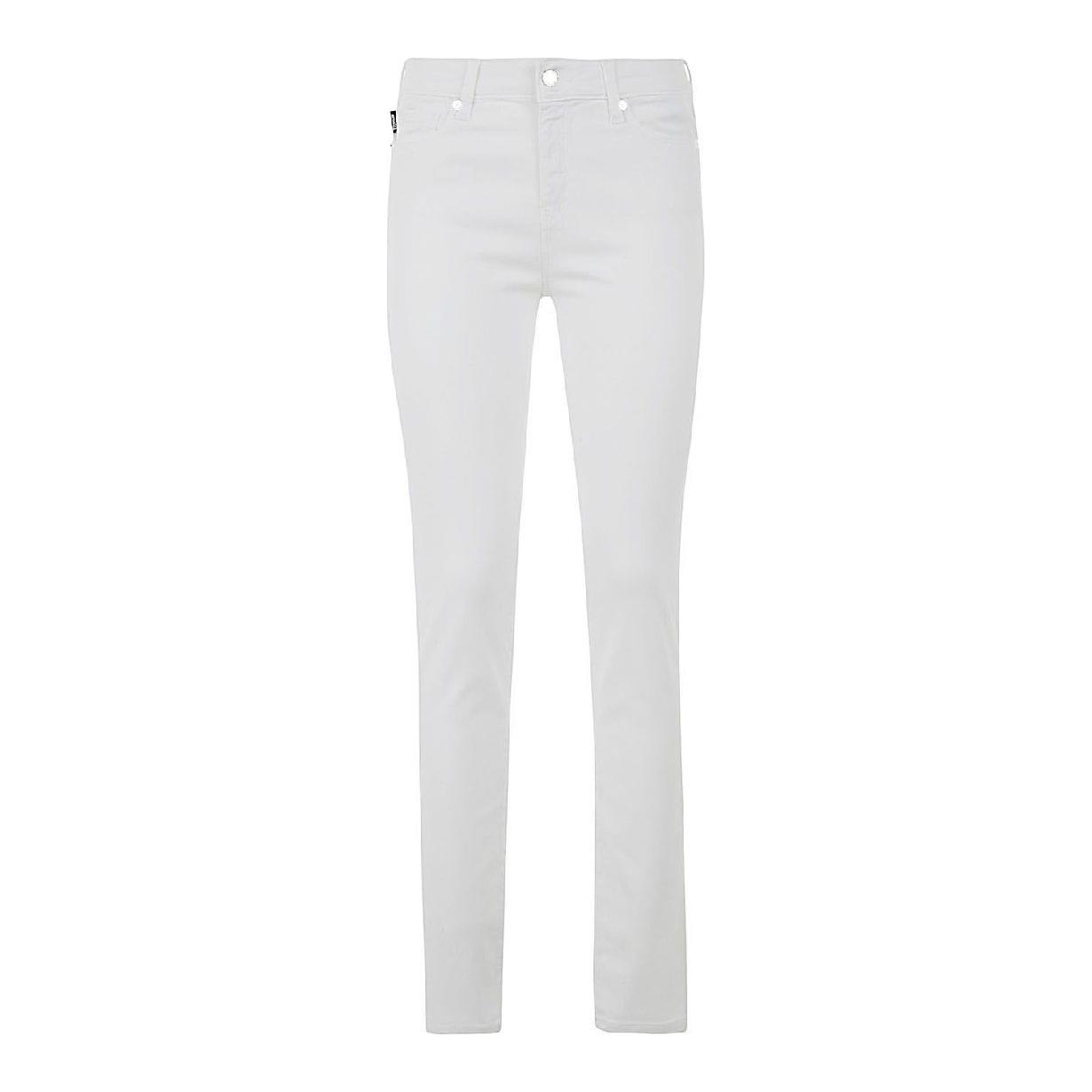 Chic White Cotton Blend Denim