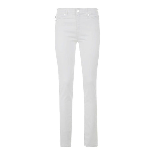 Chic White Cotton Blend Denim