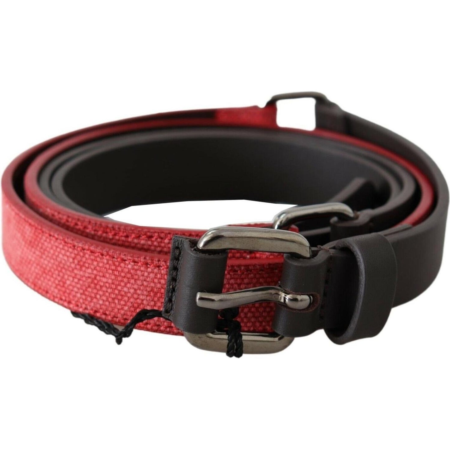 Elegant Red Brown Leather Fashion Belt