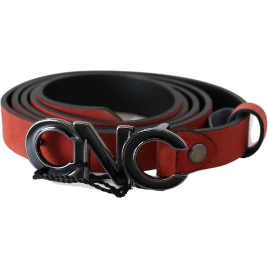 Elegant Blood Red Leather Belt