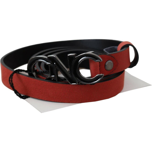 Elegant Blood Red Leather Belt Costume National