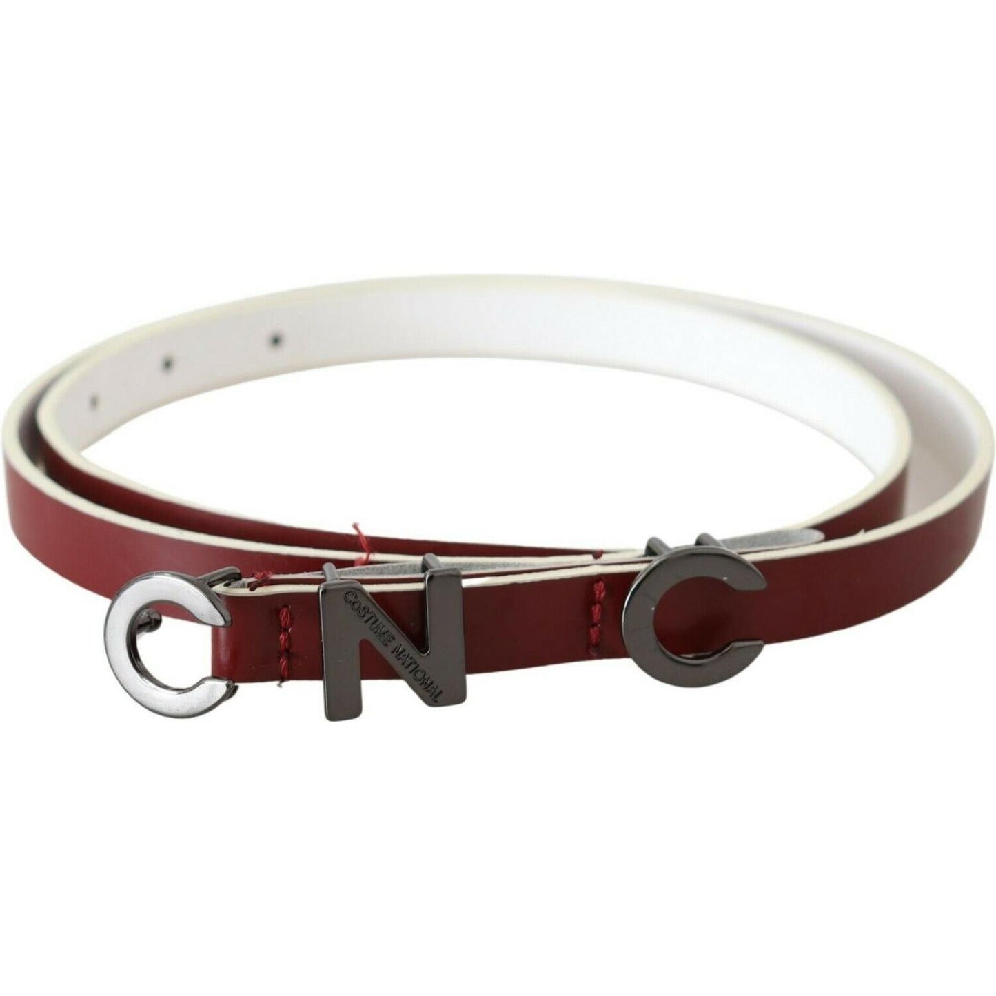 Chic Maroon Leather Fashion Belt