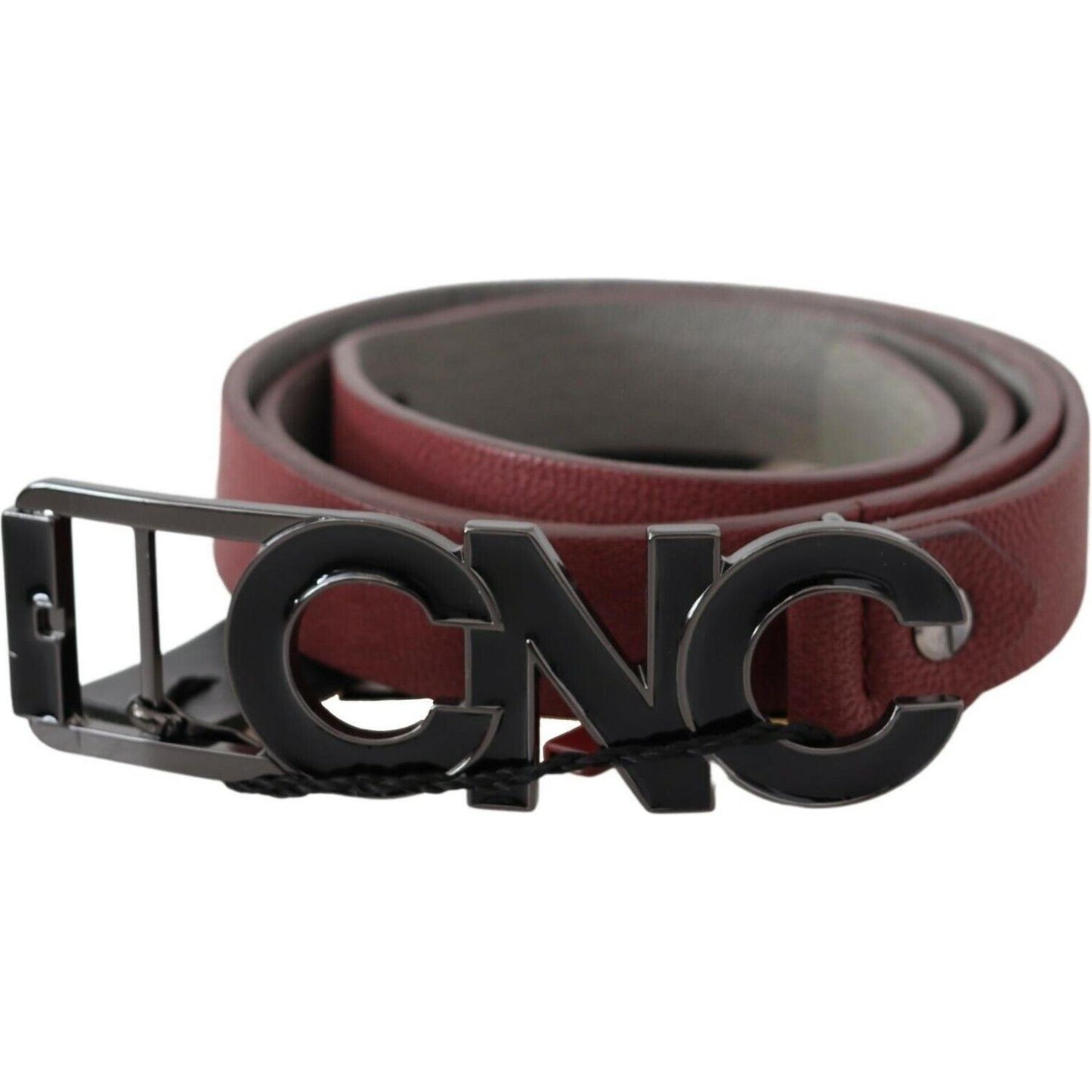 Elegant Maroon Leather Fashion Belt