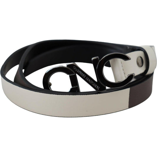 Elegant White Leather Fashion Belt