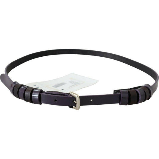 Elegant Violet Leather Fashion Belt