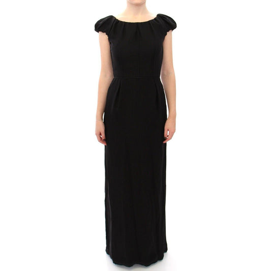 Dolce & Gabbana Black Silk Shortsleeve Gown Maxi IT Dress Dolce & Gabbana