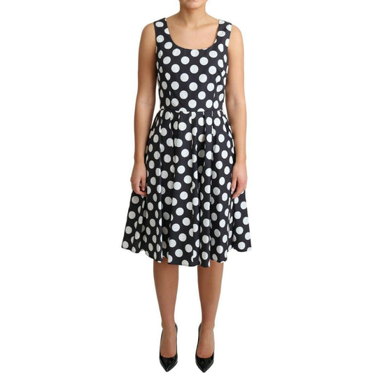 Polka Dot Sleeveless A-Line Dress