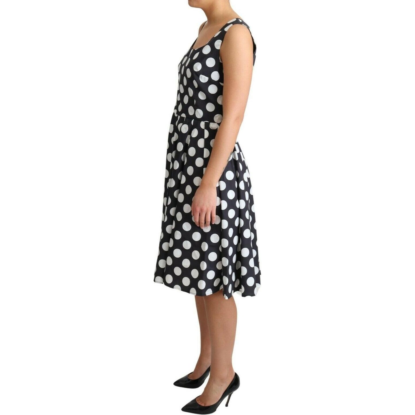 Polka Dot Sleeveless A-Line Dress